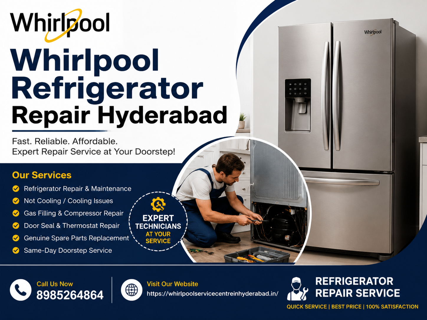 Whirlpool Refrigerator Repair Hyderabad expert fixing a cooling problem