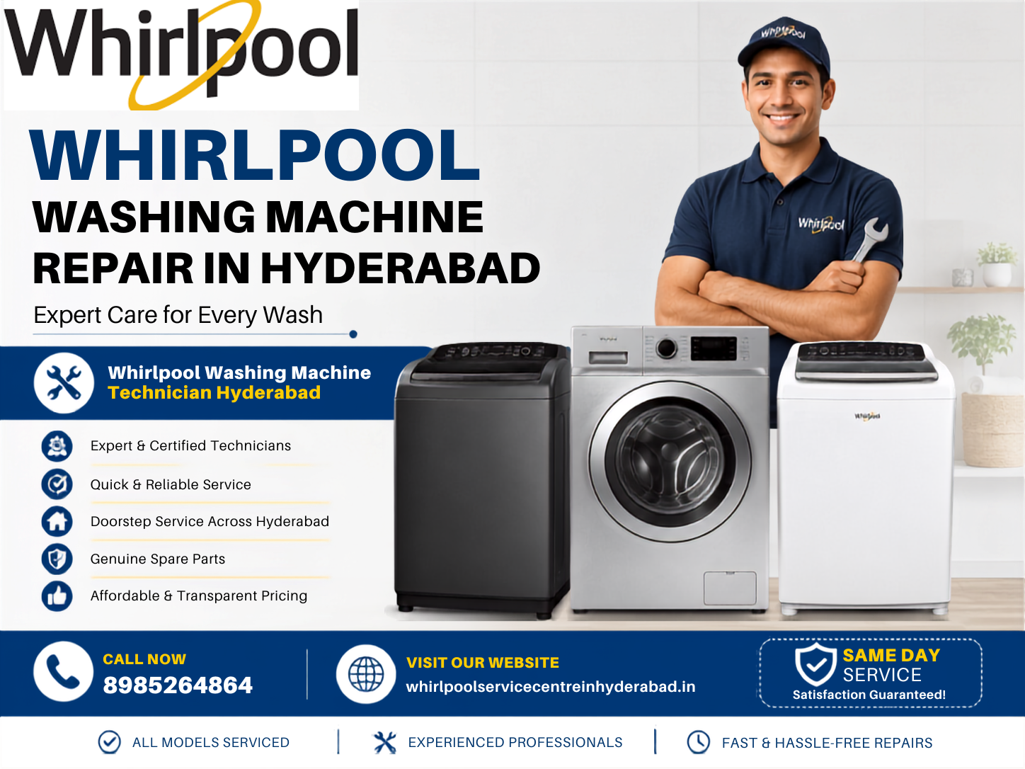 Experienced Whirlpool Washing Machine Technician Hyderabad
