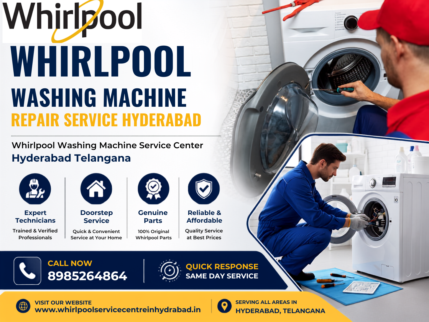 Professional Whirlpool washing machine service center hyderabad telangana