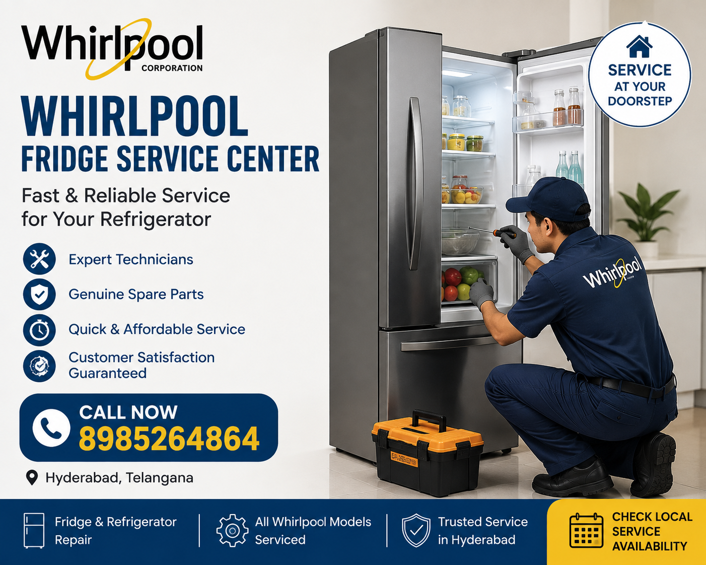 Whirlpool fridge service center repair technician